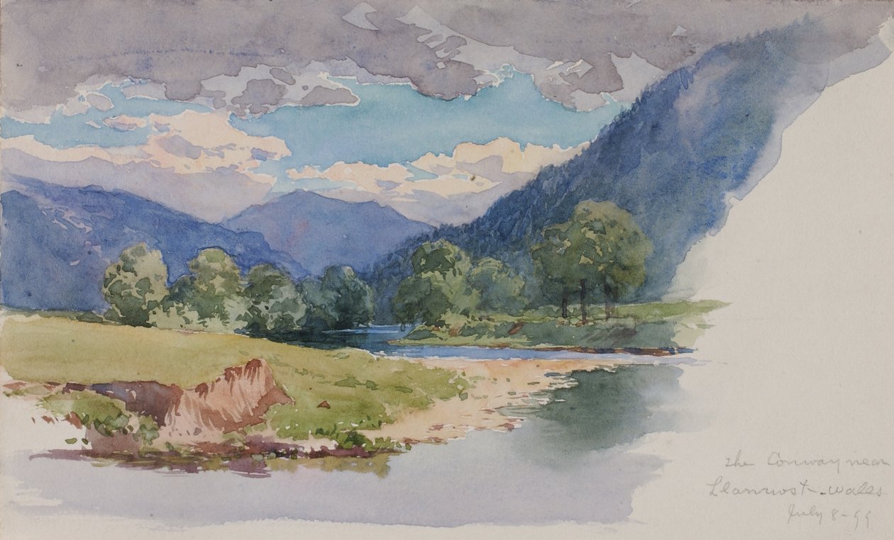 The Conway, w pobliżu Llanrwst, Walia autorstwa George Elbert Burr