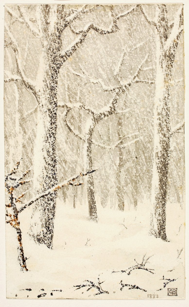 Bez tytułu (Drzewa w śniegu) autorstwa George Elbert Burr