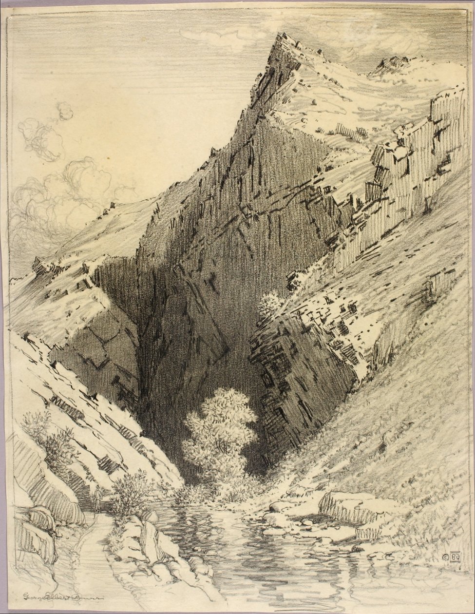 Bez tytułu (rysunek transferowy dla Bear Creek Canyon, Denver, Kolorado) autorstwa George Elbert Burr