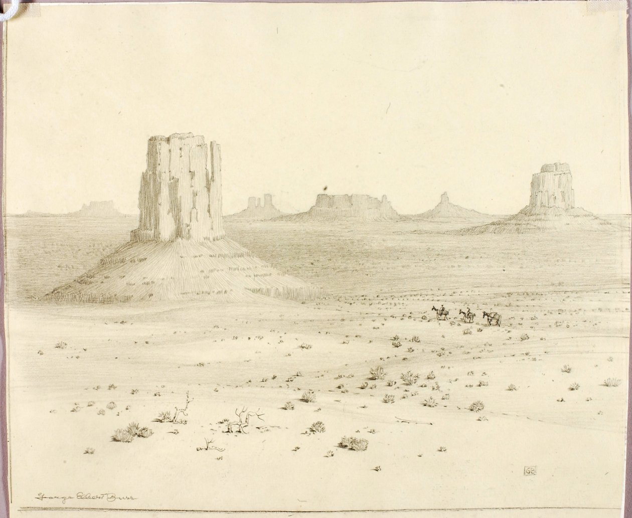 Bez tytułu (rysunek transferowy do projektu „Desert Monuments”, Arizona) autorstwa George Elbert Burr