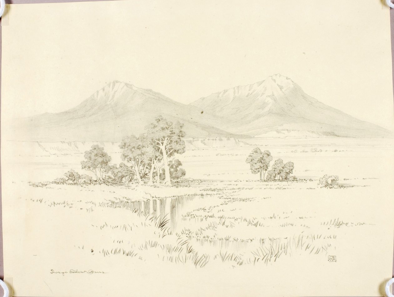 Bez tytułu (rysunek transferowy dla Spanish Peaks [nr 2]) autorstwa George Elbert Burr