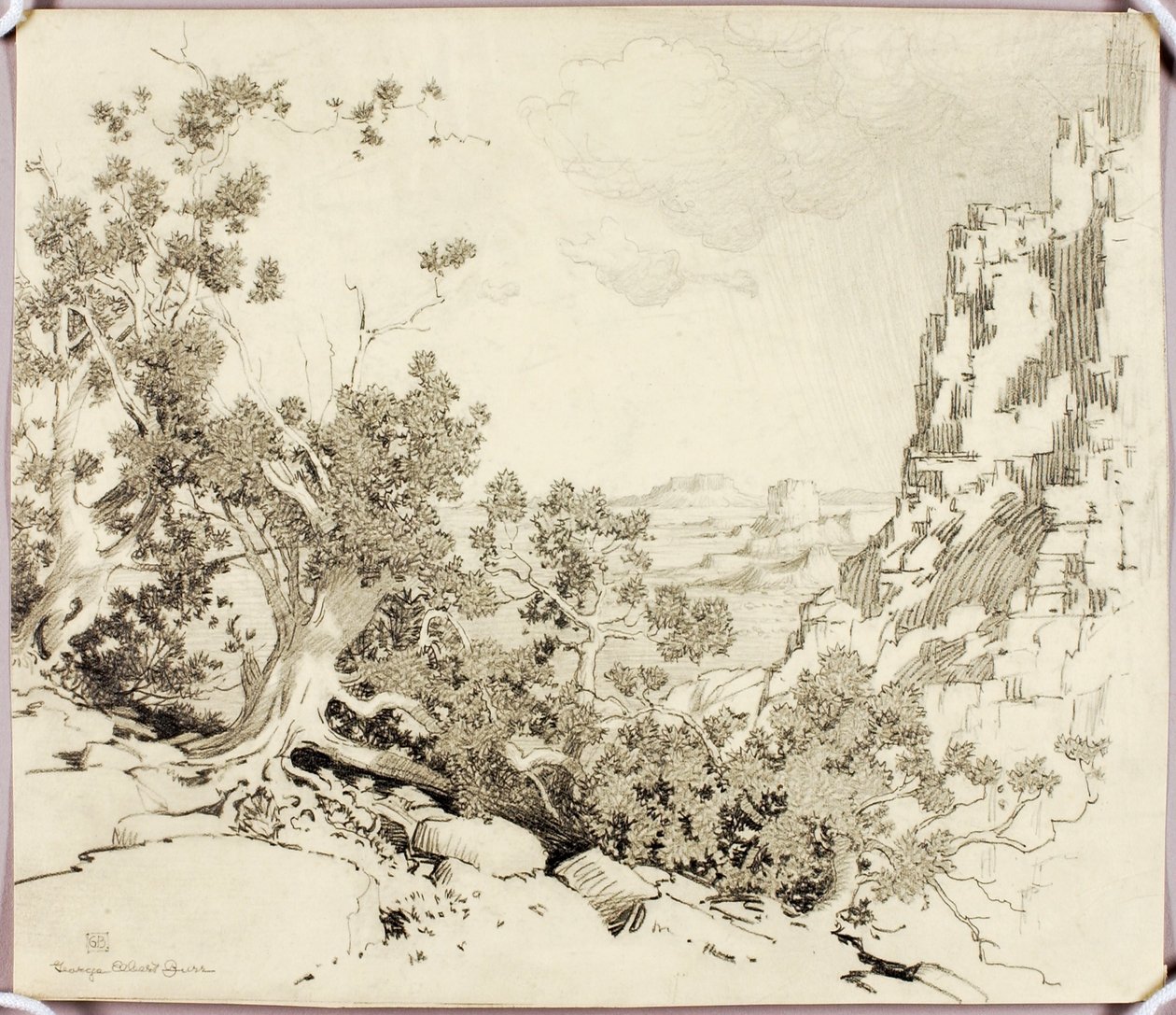 Bez tytułu (rysunek transferowy do pracy „The Edge of the Desert, Arizona”) autorstwa George Elbert Burr
