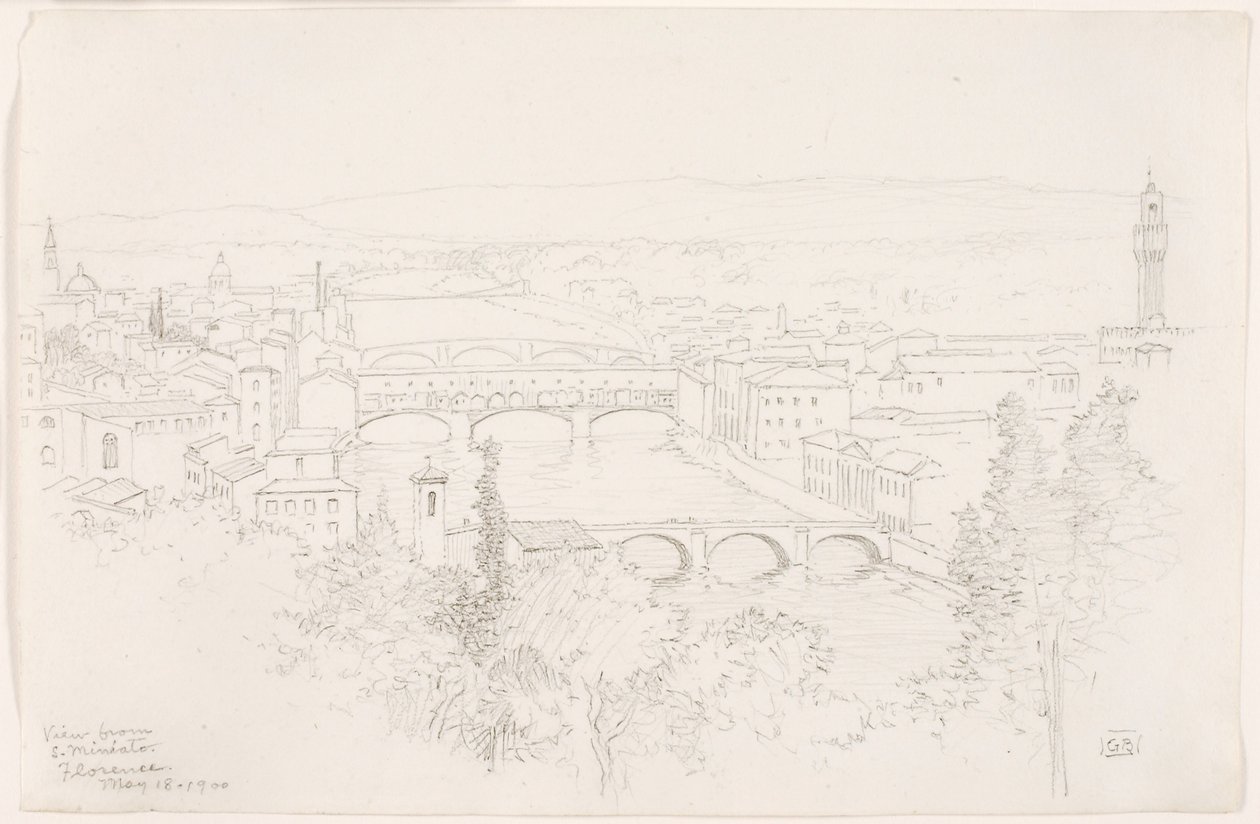 Widok z S. Miniato, Florencja autorstwa George Elbert Burr