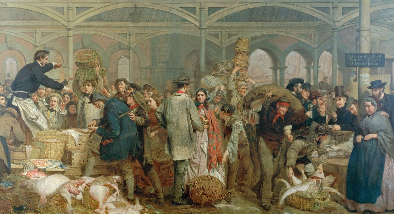 Targ Rybny Billingsgate autorstwa George Elgar Hicks