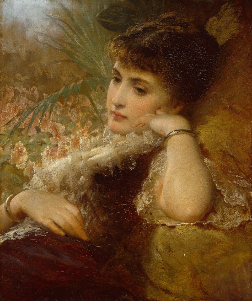 Portret damy (olej na pokładzie) autorstwa George Elgar Hicks