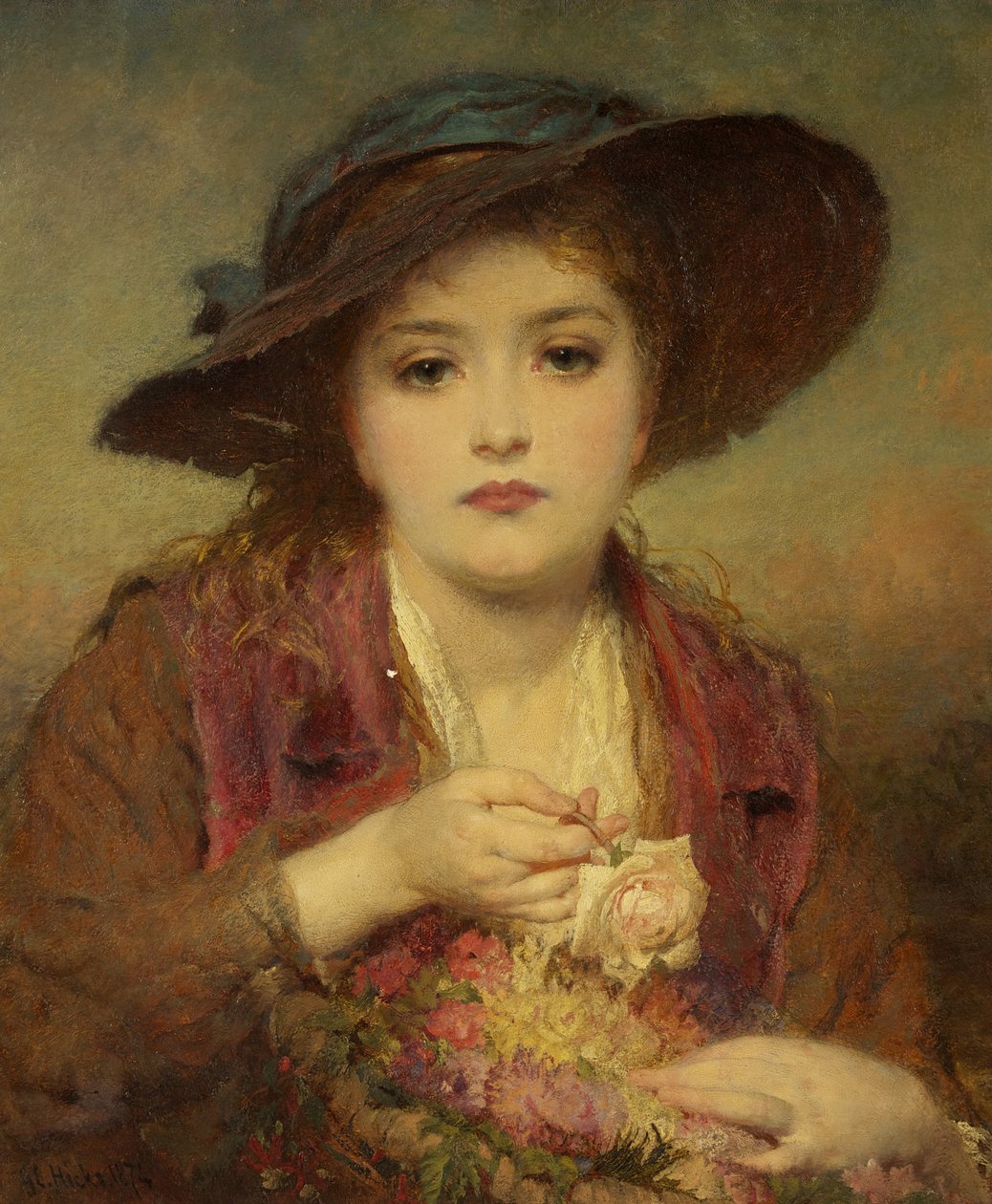 Dziewczyna z kwiatów autorstwa George Elgar Hicks