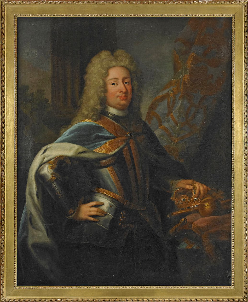 Portret Fryderyka I (Fryderyka I) (1676-1751) Króla Szwecji i księcia Finlandii - Obraz Georg Engelhard Schroeder (1684-1750), olej na płótnie (143x114,5 cm) autorstwa George Engelhardt Schroeder