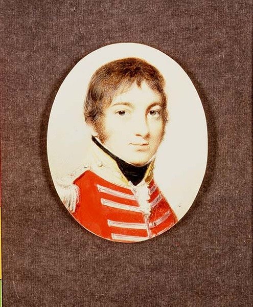 Miniatura pułkownika J. Houltona z Wiltshire Milicji, c.1801 autorstwa George Engleheart