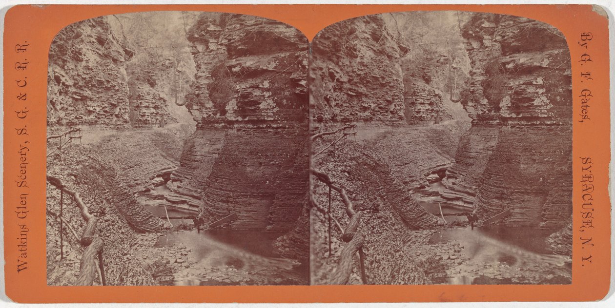 Sceneria Watkins Glen, Spiral Gorge autorstwa George F. Gates