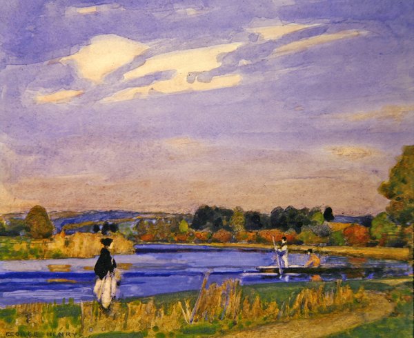 Na rzece (akwarela na ołówku na papierze) autorstwa George F. Henry