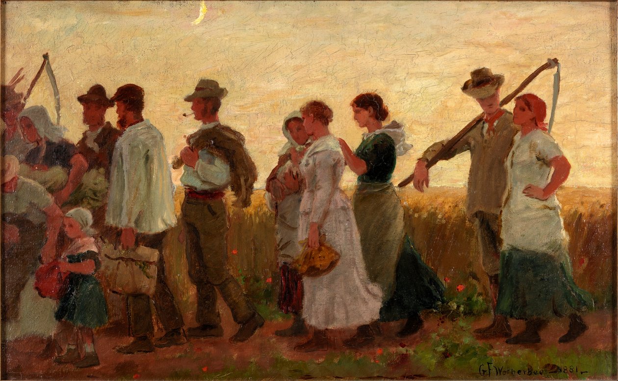 Księżyc w żniwa, 1881 autorstwa George Faulkner Wetherbee
