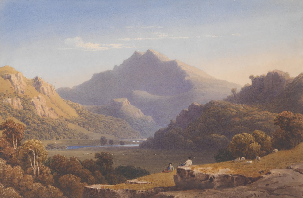 Snowdon z Llyn Nantlle, Północna Walia, 1832. autorstwa George Fennel Robson