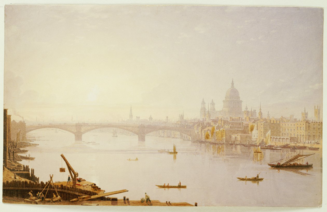 Southwark Bridge i katedra św. Pawła z London Bridge autorstwa George Fennel Robson