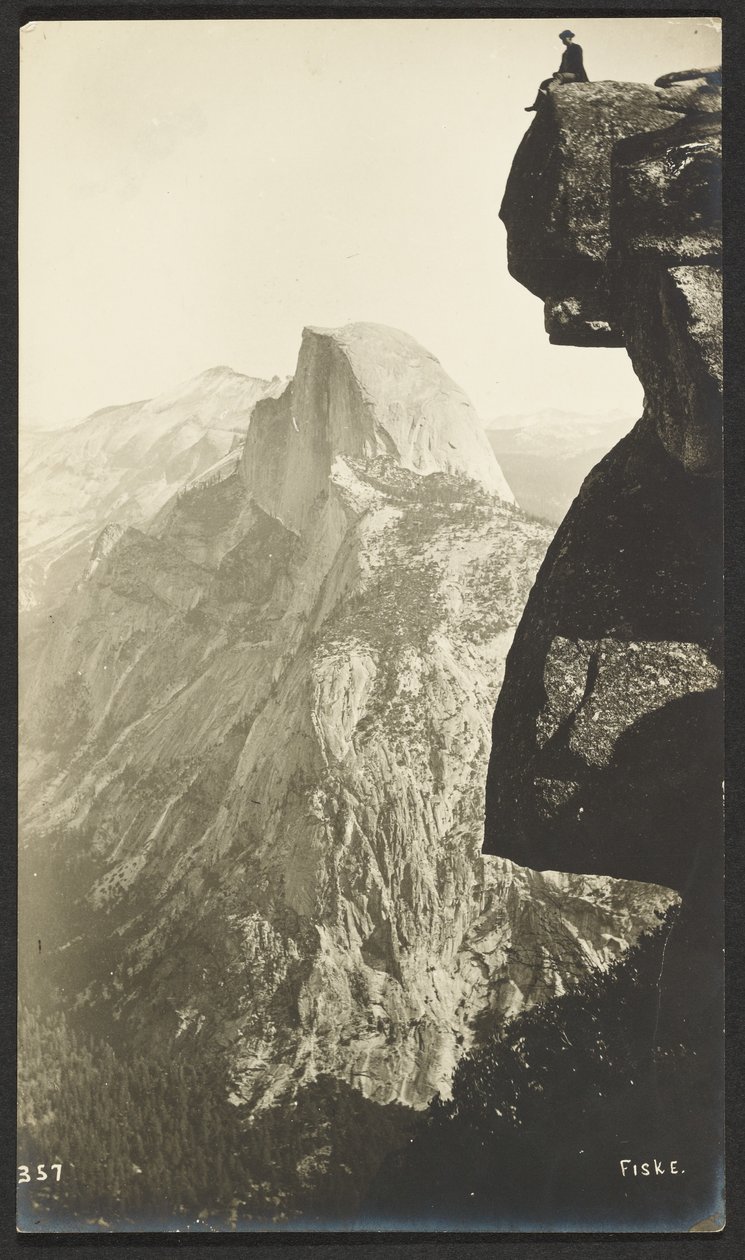 Glacier Point (3200 stóp) i Half Dome (5000 stóp) autorstwa George Fiske