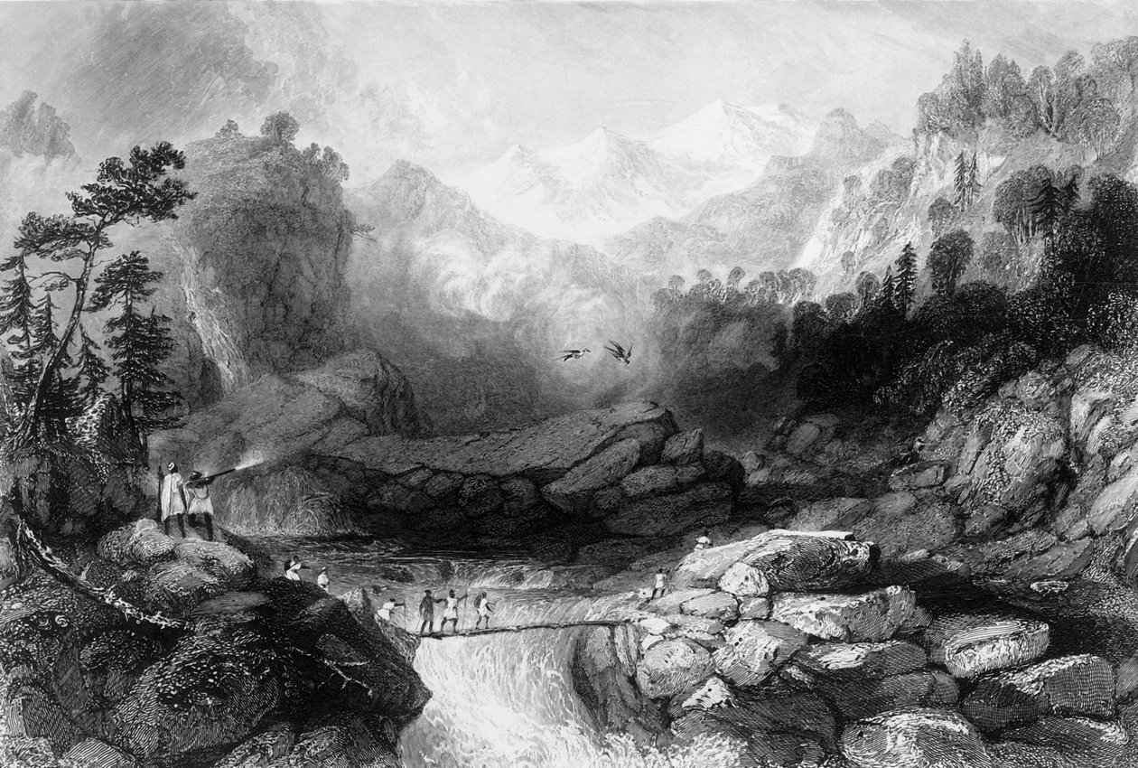 „Przejście przez Sanghę w pobliżu Jumnootree”, 1838. autorstwa George Francis White