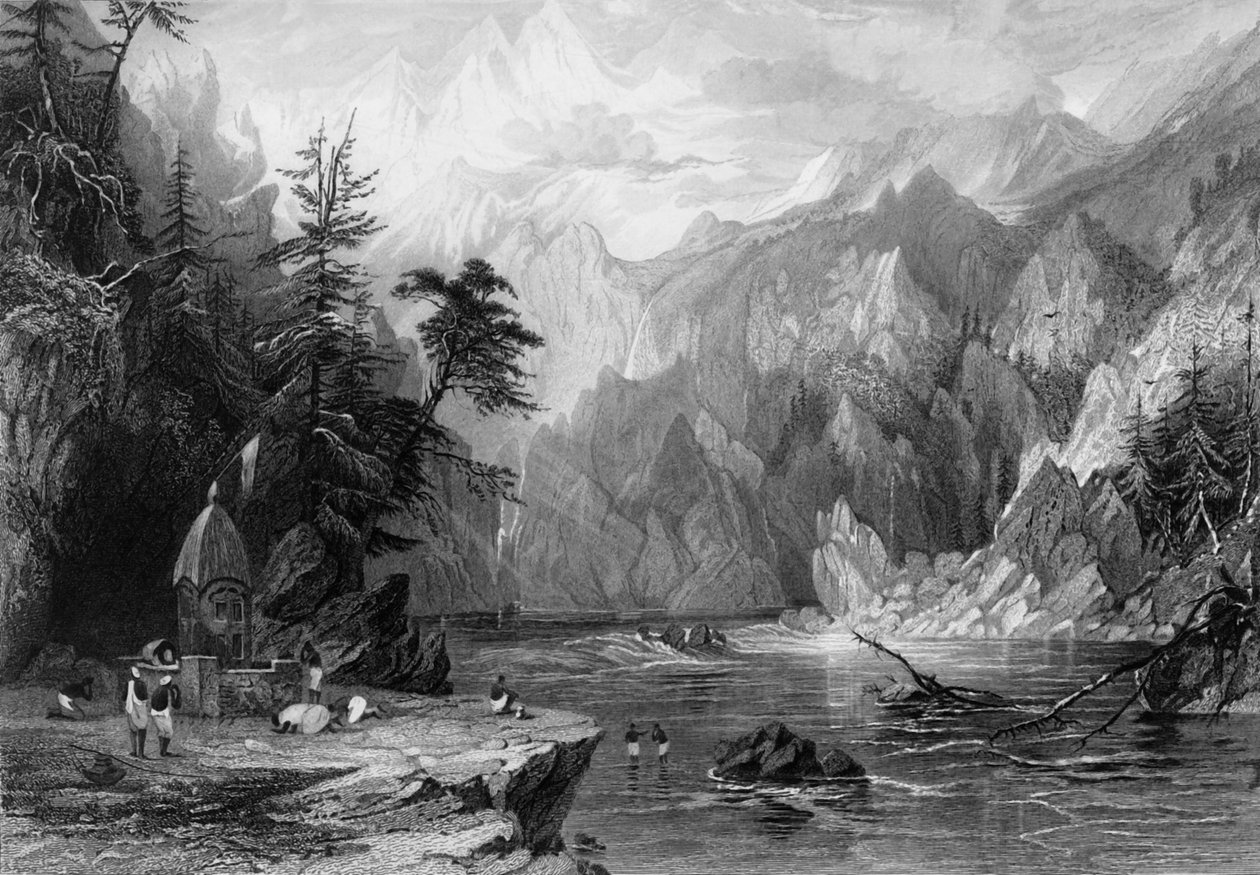 „Gungootree, święte źródło Gangesu”, 1838. autorstwa George Francis White