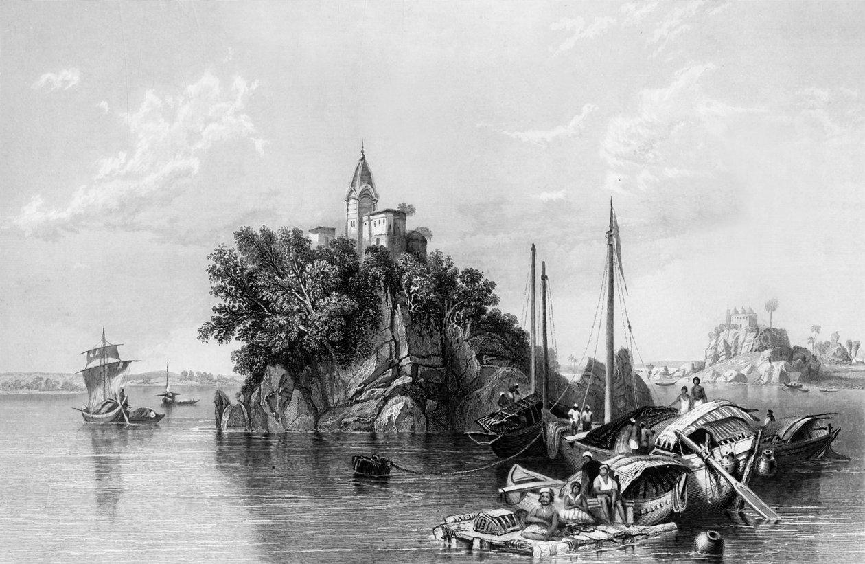 „Janghera, czyli Skała Podrabiaczy, nad Gangesem”, 1838. autorstwa George Francis White