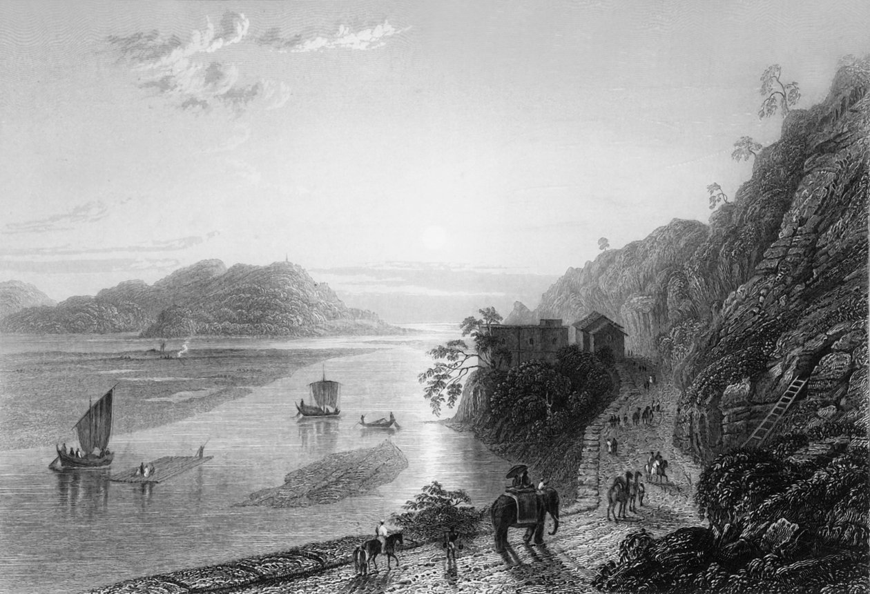 „Ganges wkraczający na równiny w pobliżu Hurdwaru”, 1838. autorstwa George Francis White