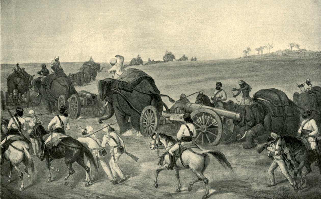 Natarcie pociągu oblężniczego do Delhi, 1857, 1901. autorstwa George Francklin Atkinson