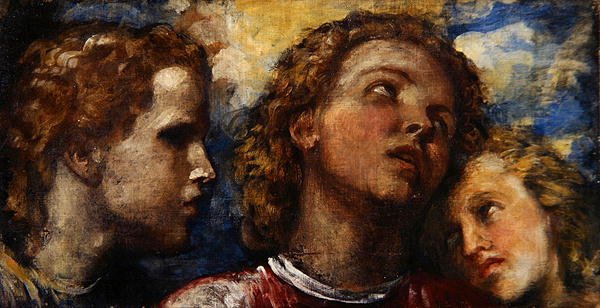 Szkic trzech głów (olej na płótnie) autorstwa George Frederic Watts