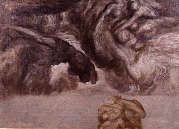 Studium do „Moja kara jest większa niż mogę znieść” (olej na płótnie) autorstwa George Frederic Watts