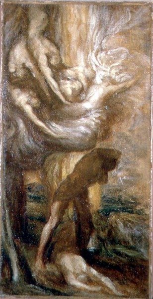 Klątwa Kaina (olej na płótnie) autorstwa George Frederic Watts