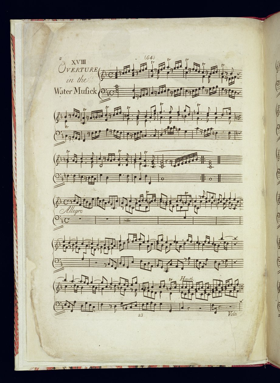 Mu.Ms.447.p2 Strona 1 z Muzyka na wodzie autorstwa George Frederick Handel