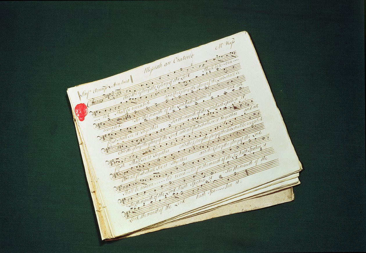 Oryginalna partytura Mesjasza autorstwa George Frederick Handel