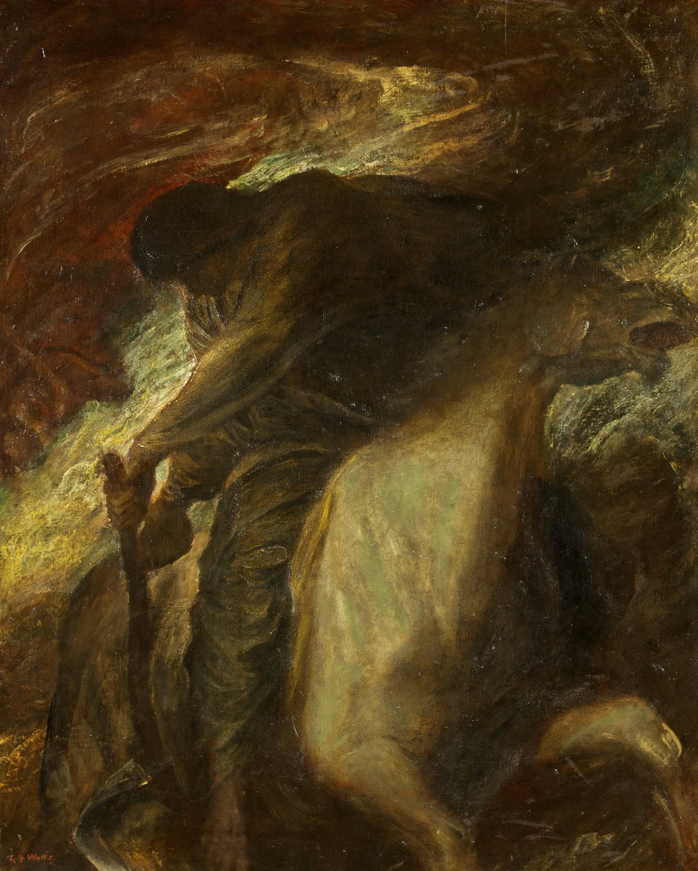 Śmierć i blady koń, ok. 1878 (olej na płótnie) autorstwa George Frederick Watts