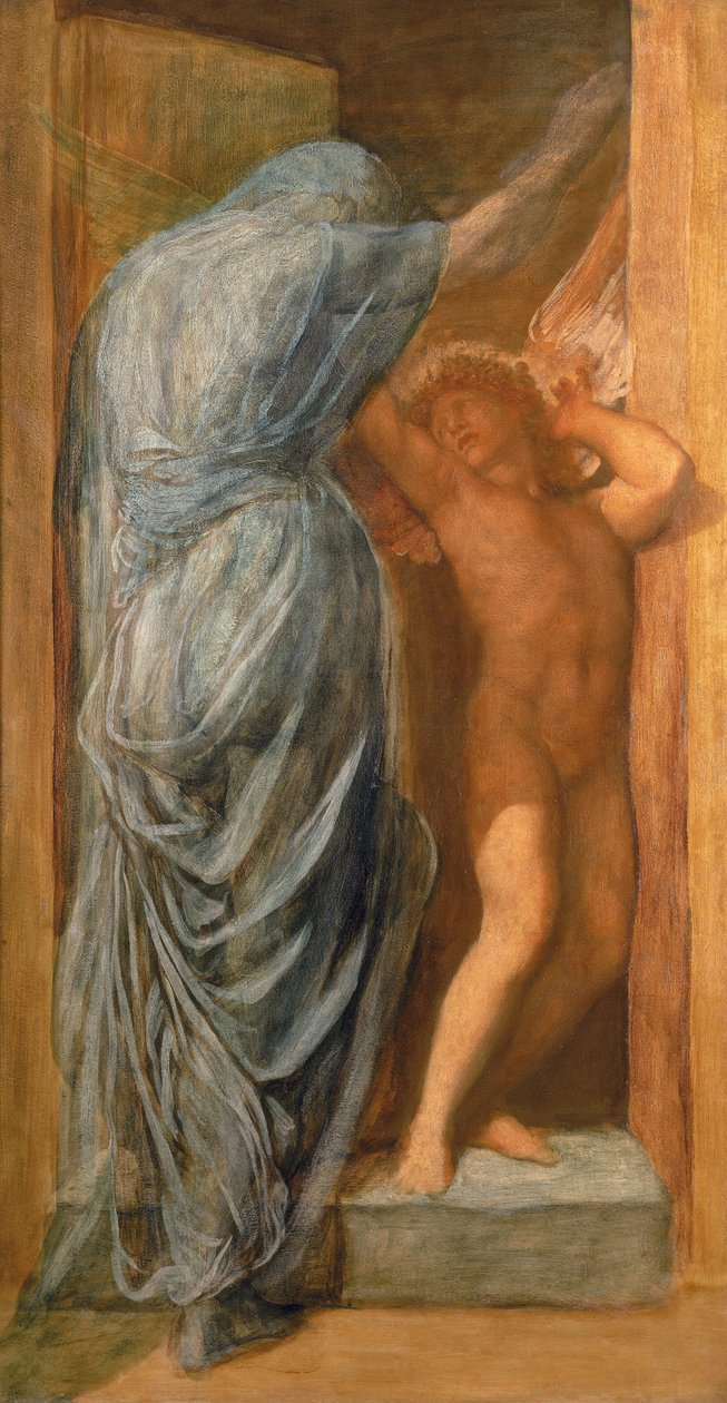 Miłość i śmierć (olej na panelu) autorstwa George Frederick Watts