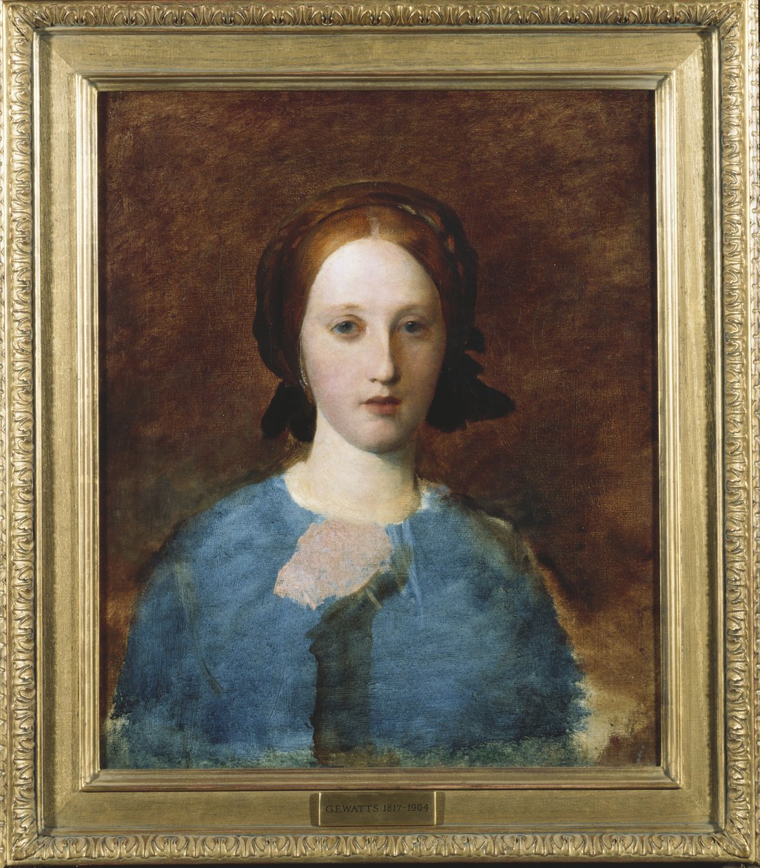 Portret Pani Prescott Decie, długość biustu, w niebieskiej sukience - szkic autorstwa George Frederick Watts