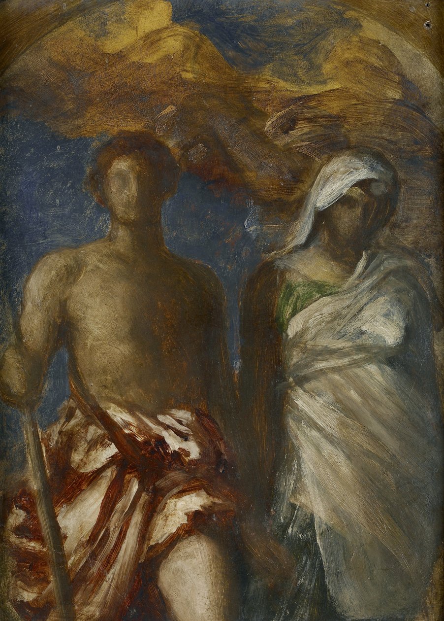 Czas i śmierć, ok. 1868 (olej na tekturze) autorstwa George Frederick Watts