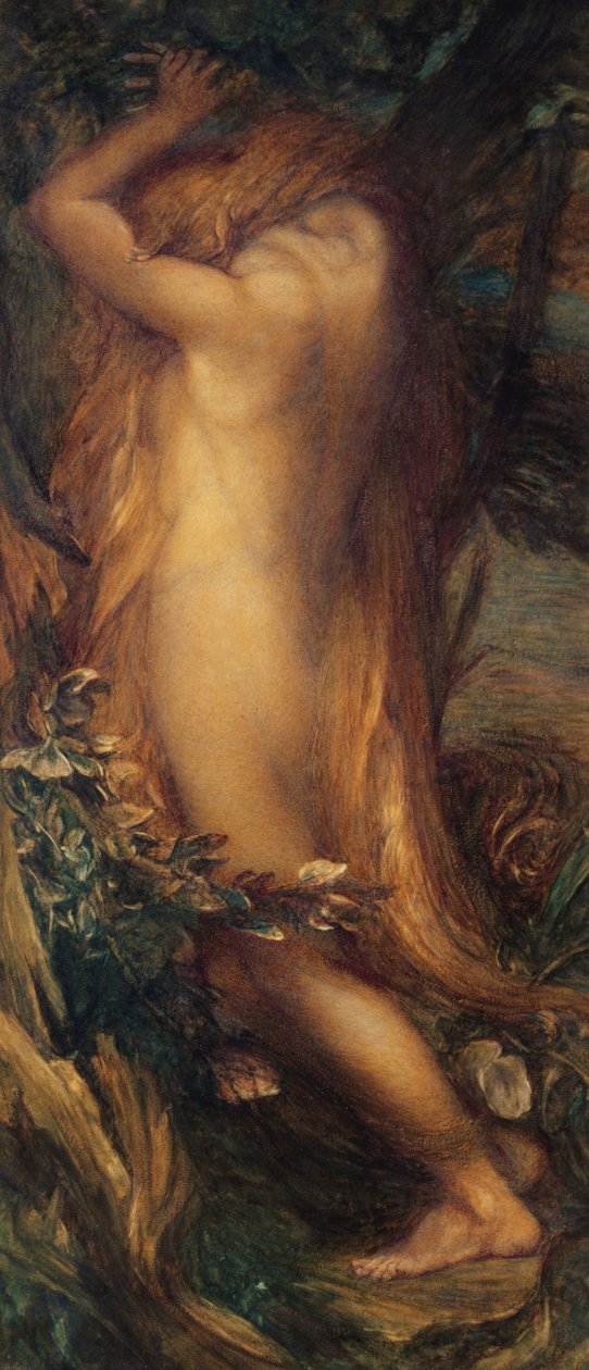 Eve Repentente, ok. 1865-97 (media mieszane na papierze ułożonym na płótnie) autorstwa George Frederick after Watts