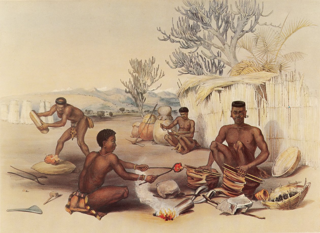 Zuluscy kowale przy pracy autorstwa George French Angas