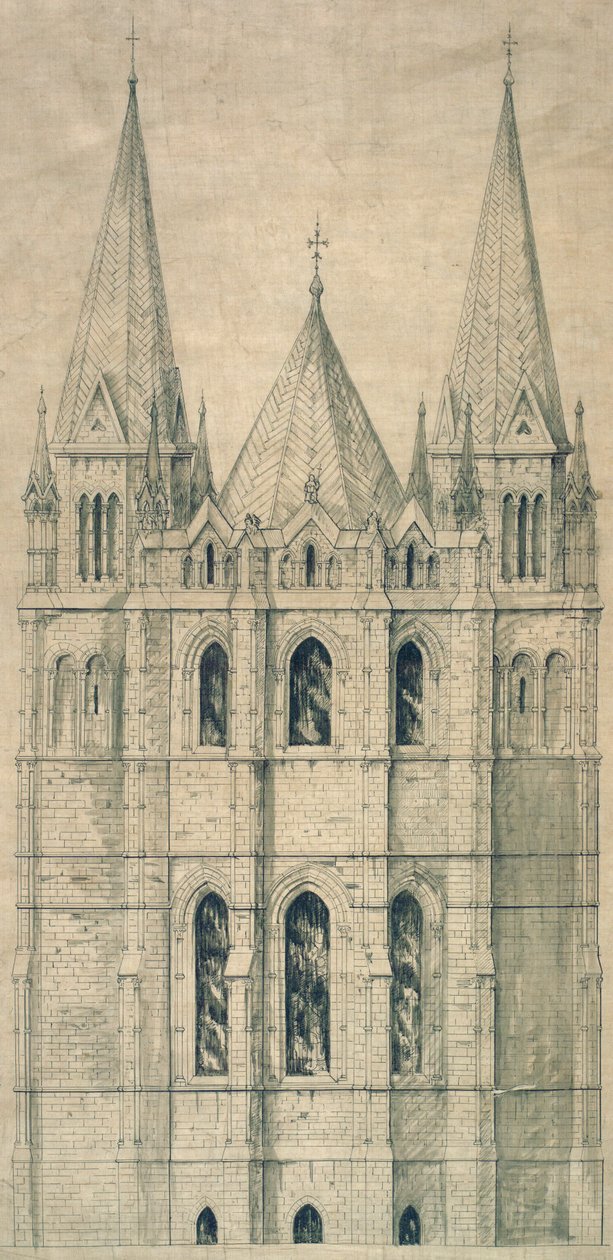 Elewacja, ok. 1860 (papier) autorstwa George Gilbert Scott