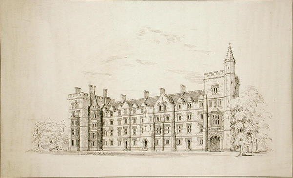 New College Oxford: proponowane nowe budynki autorstwa George Gilbert Scott