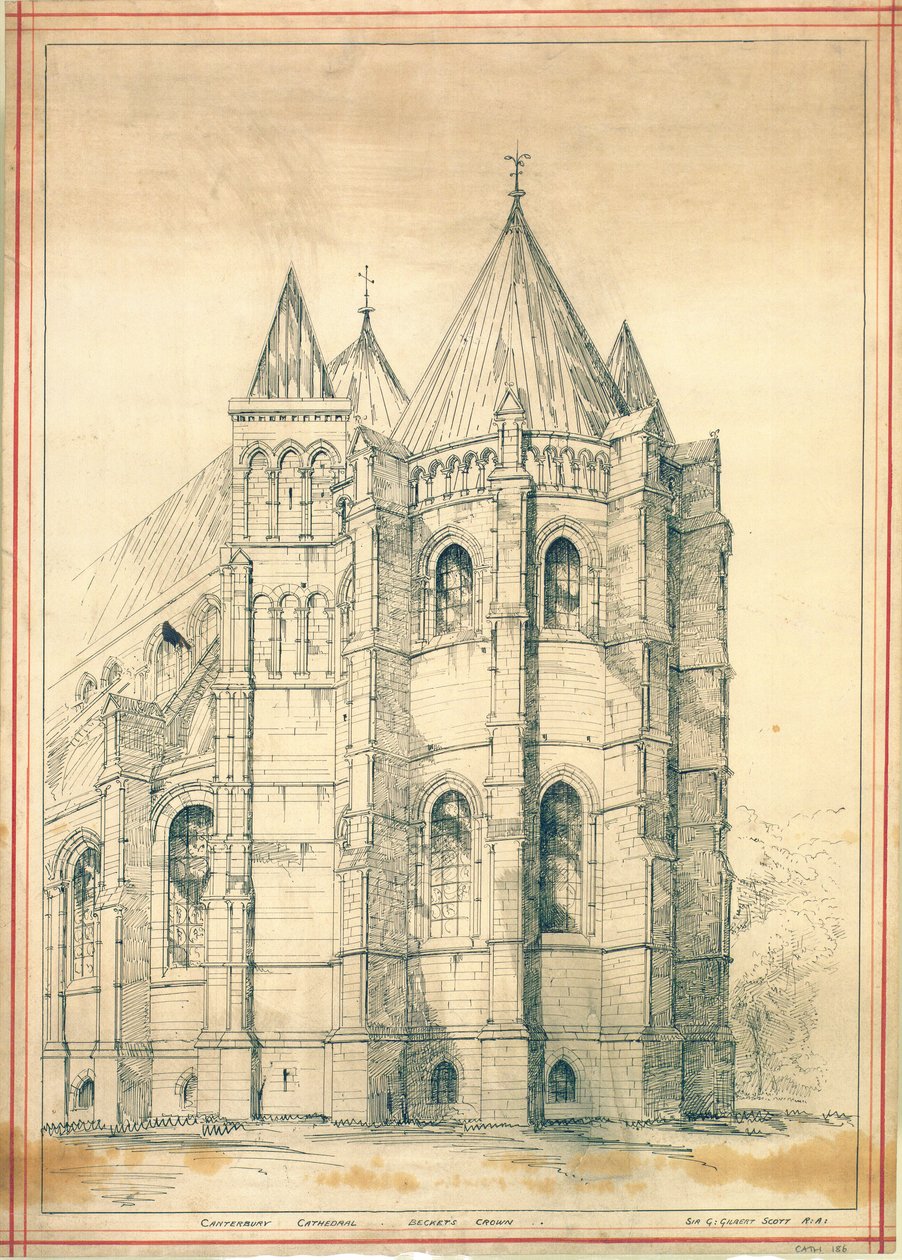 Szkic, ok. 1860 (papier) autorstwa George Gilbert Scott