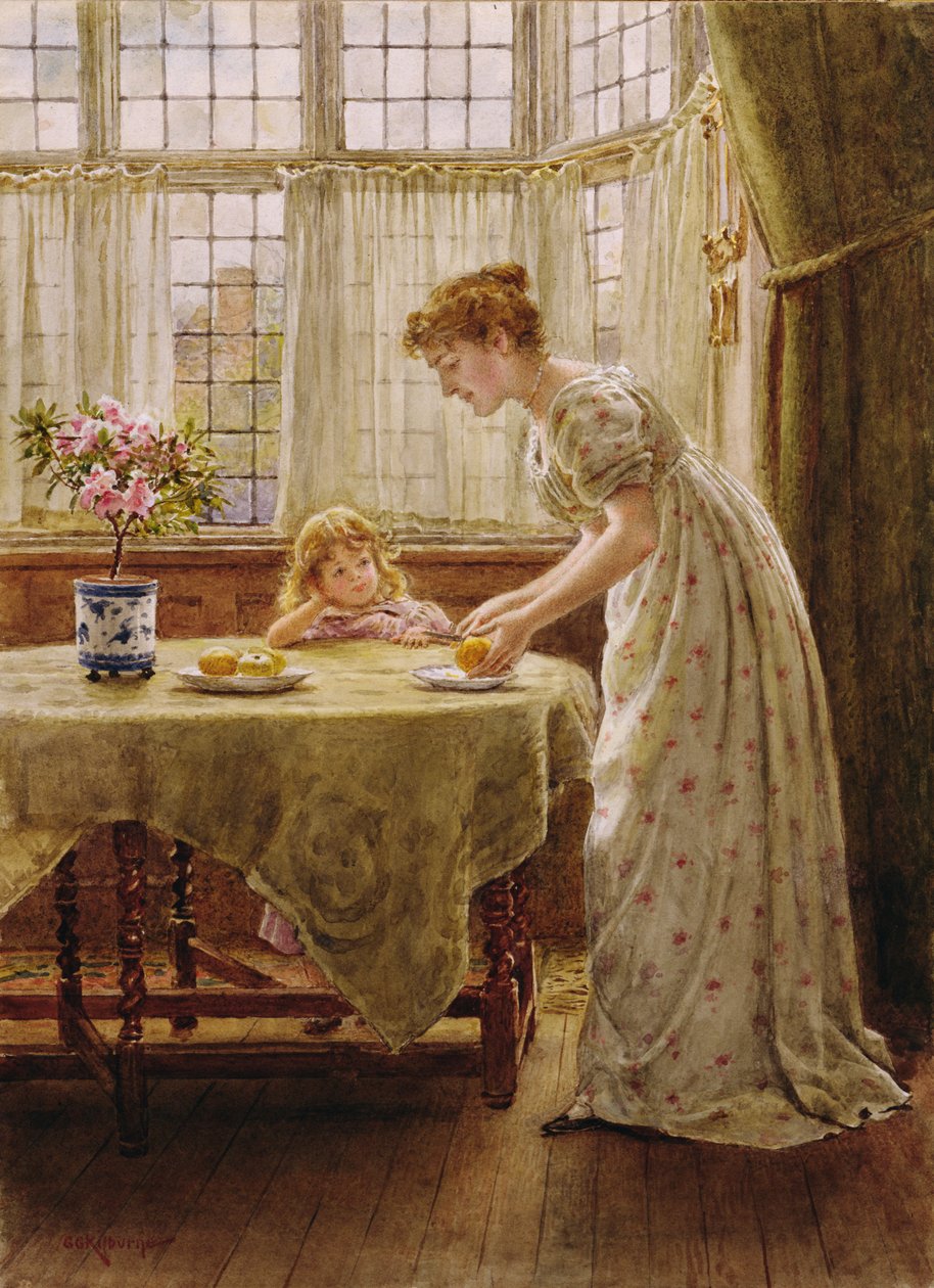 Podwieczorek (wc na papierze) autorstwa George Goodwin Kilburne
