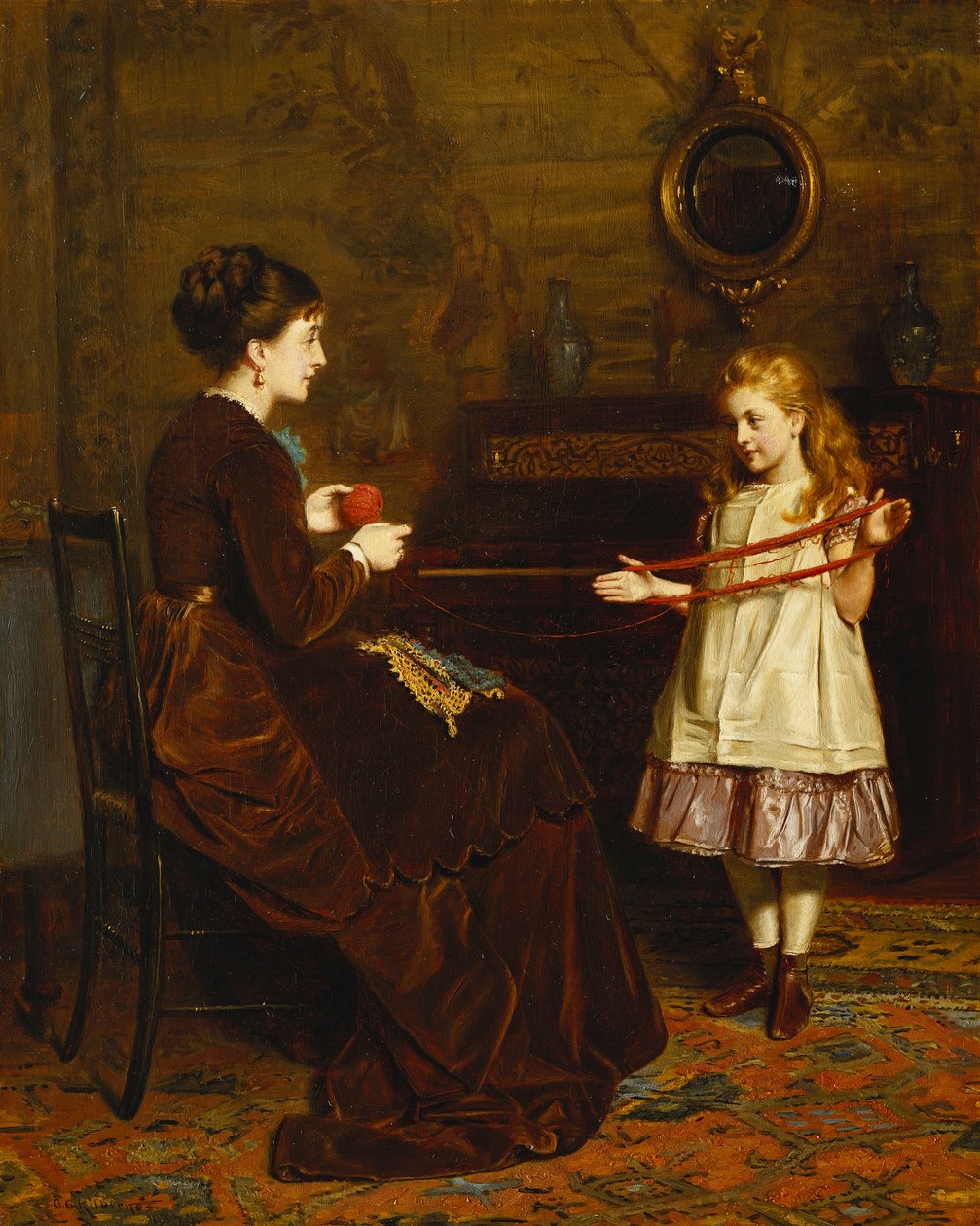 Mały pomocnik matki, 1874 autorstwa George Goodwin Kilburne