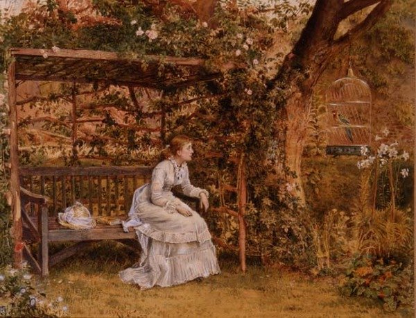 Pani i jej papuga autorstwa George Goodwin Kilburne