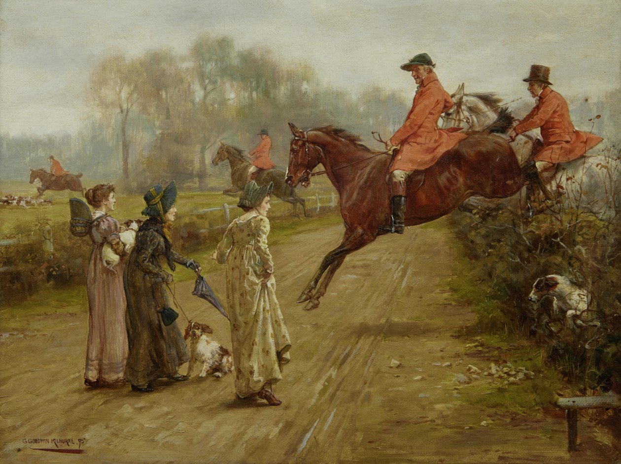 Oglądanie polowania, 1895 autorstwa George Goodwin Kilburne