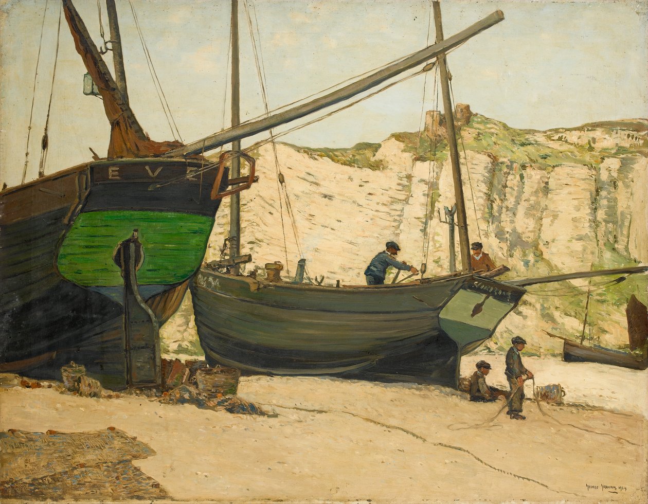 Hastings Luggers na plaży Hastings autorstwa George Graham
