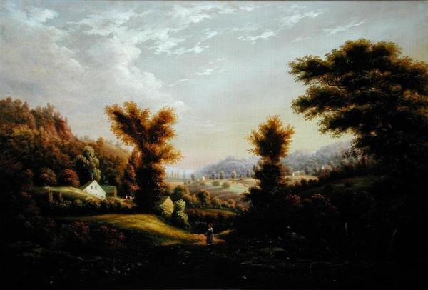 Dziewczyna na ścieżce (olej na płótnie) autorstwa George Gunter Hartwick