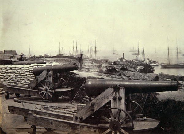 Rebelianckie fortyfikacje i działa w Yorktown autorstwa George H. Houghton