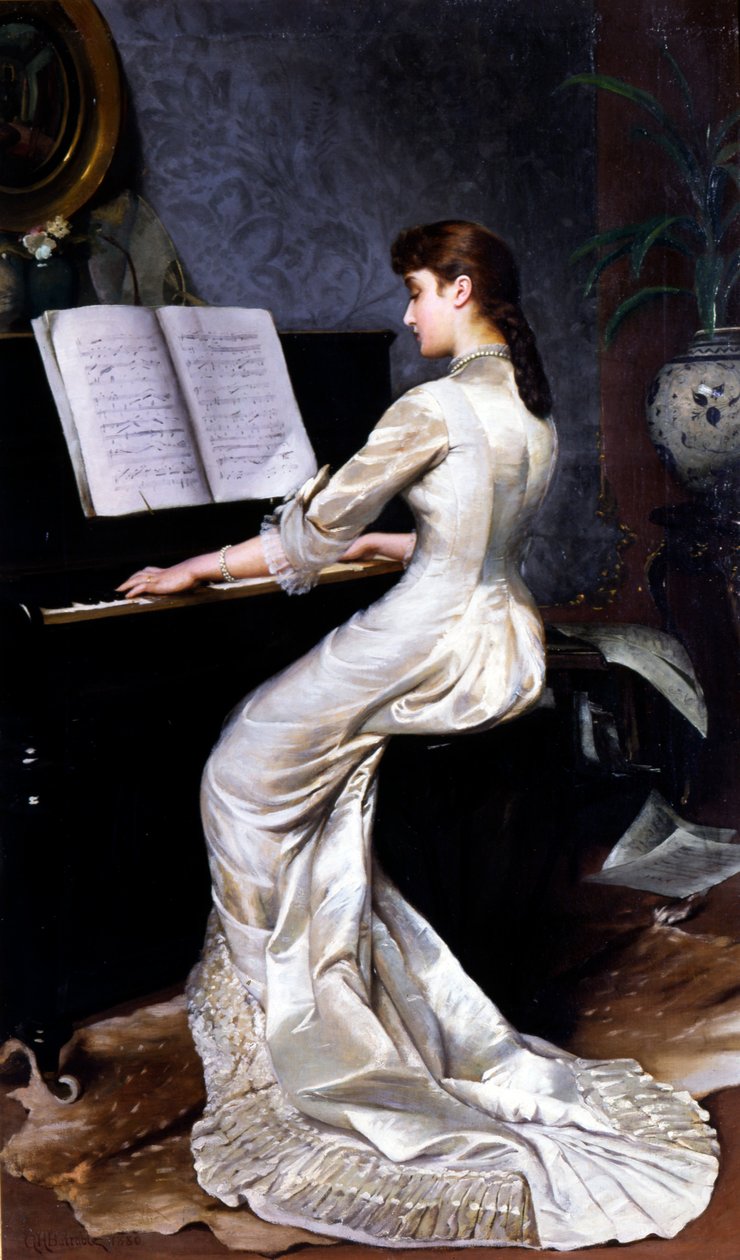 Piosenka bez słów, pianista, 1880 autorstwa George Hamilton Barrable