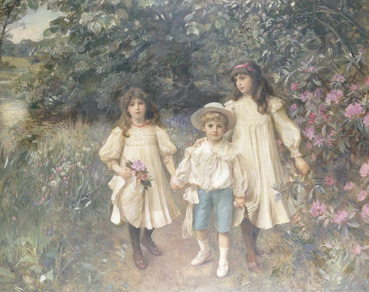 Meriel, Cynthia i George (Perkins) autorstwa George Harcourt