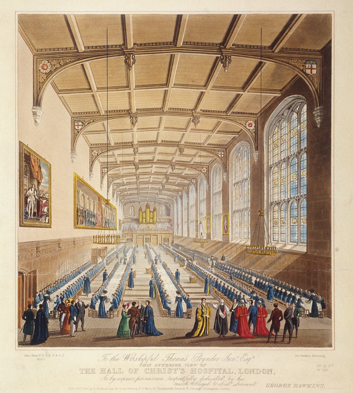 Szpital Chrystusa, Londyn, 1830 autorstwa George Hawkins