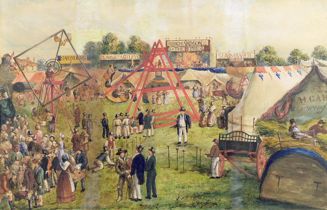Croydon Fair, 1833 (wc i atrament na papierze) autorstwa George Hawkins