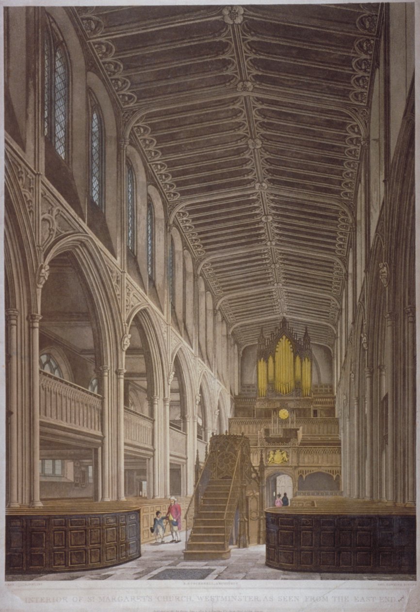 Wnętrze kościoła św Małgorzaty, Westminster, Londyn, 1804 autorstwa George Hawkins