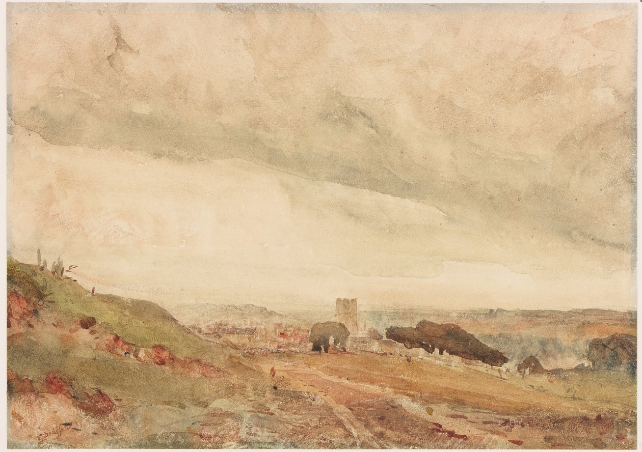 Richmond, Yorkshire (ołówek i akwarela na papierze (naklejone na kartę)) autorstwa George Haydock Dodgson